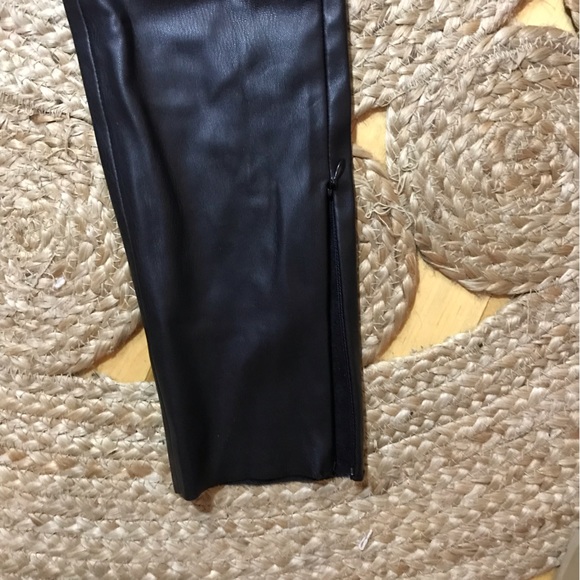 ZARA vegan faux leather black pants leggings size S NWOT - Picture 5 of 8